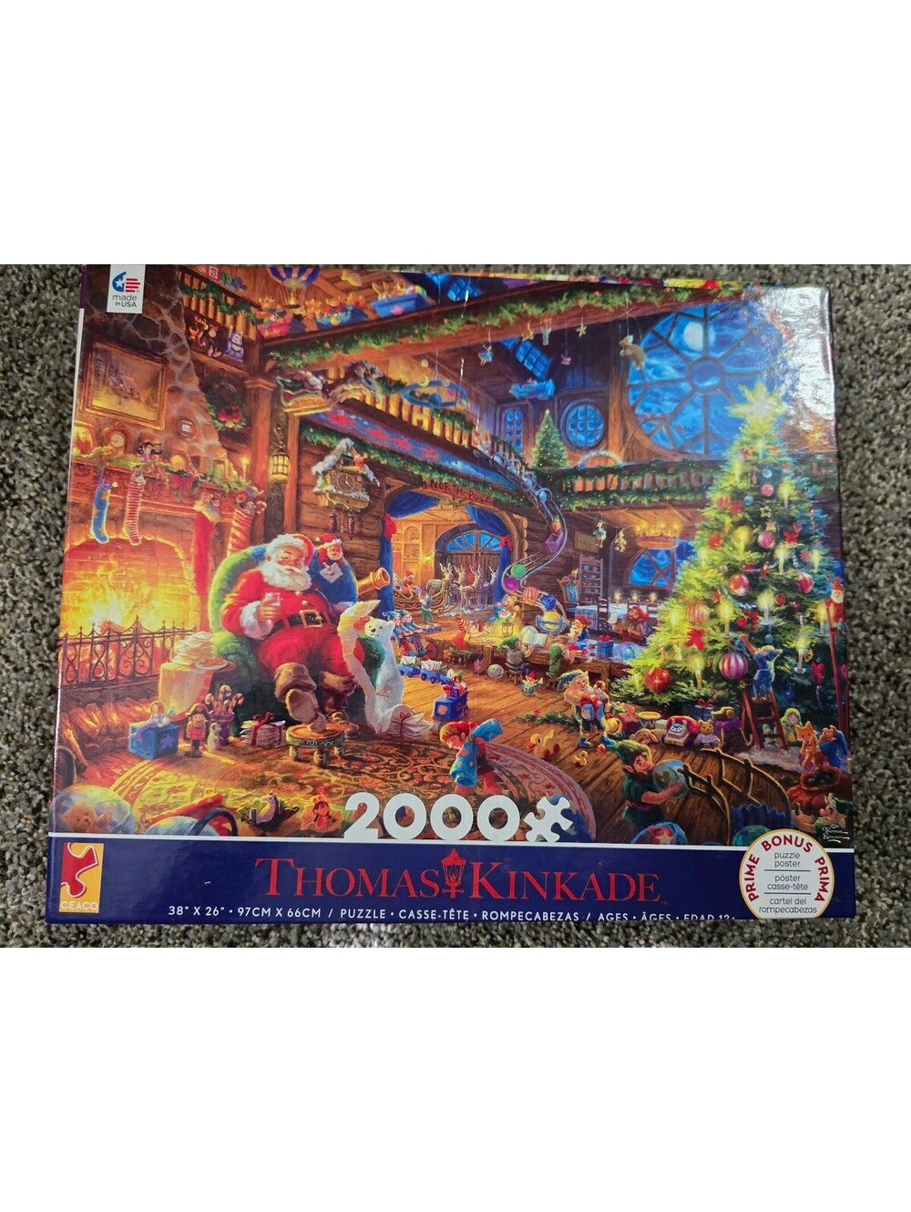 Thomas Kinkade Santa's Workshop 2000-Piece Puzzle by Ceaco